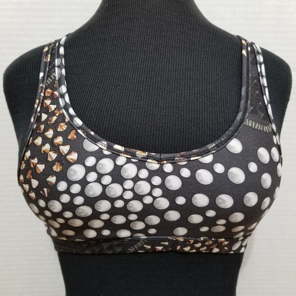 Reebok sports bra XS stud print racerback PlayIce pullover style workout gym - Picture 1 of 15